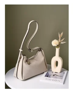Luxury Cowhide Leather Hobo Bag Vintage Women Shoulder Crossbody Handbag