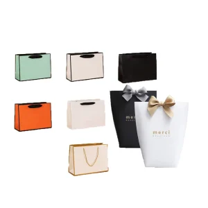 Luxury Custom Gold Hot Stamping Retail Shopping Gift Paperbag Packaging Boutique Bags Matte Black Paper Bag With Your Own Logo