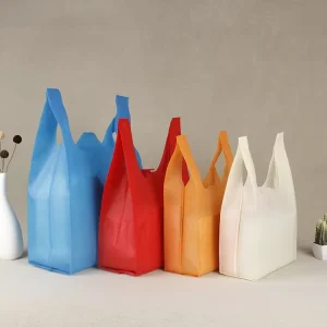 Luxury Custom logo Printed Carrier Shopping Factory Price Eco friendly Vest Non woven Tote Packaging Handle Bag