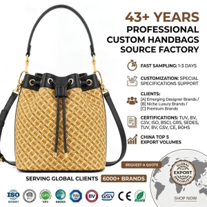 Luxury Customization Bohemian Vintage Fashion Waterproof PU Polyester Portable Bucket Bags for Women