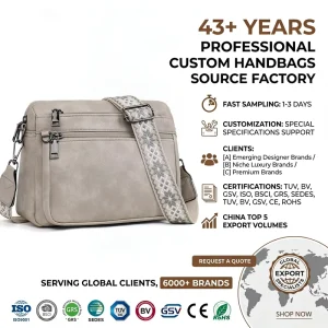 Luxury Customization Women’s Crossbody Shoulder Bag PU Leather Zipper Closure Waterproof Summer Medium Wide Straps Polyester