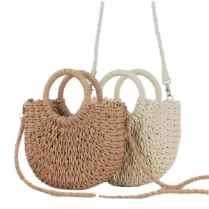 Luxury Daily Casual Single Shoulder Bags Ladies Clutch Purses Handbag Sets Cartoon Zipper Straw Chain Strap