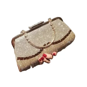 Luxury Design Crystal Evening Bag Banquet Handbags Wedding Diamond Lock Party Bags Evening Clutch Bags for Women
