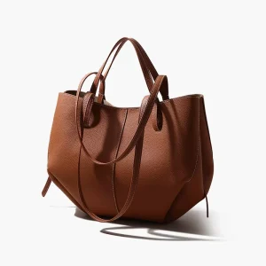 Luxury Designer Genuine Leather Bags Tote Handbag for Women Causal Bucket Bag with Purse Commuting Tote Handbag