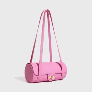 Luxury Designer Handbags Women Trend Cylinder Shoulder Bag for Women Fashion PU Leather Mini Purse with Lock