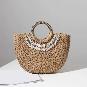 Luxury Designer Straw Handbag Rattan Tote for Beach Wedding Boho Fashion High Quality Straw Handbag