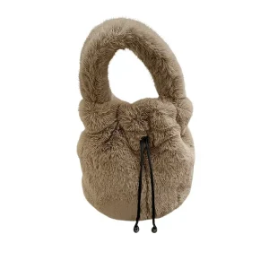 Luxury Designer Street Fashion Tote Bucket Bag Drawstring Buckle One-Shoulder Crossbody Strap