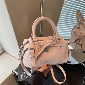 Luxury Designer Women Bag New Niche Korean Floral Printed PU Pillow Bag Handheld Zipper Shoulder Crossbody Bag