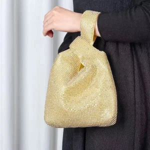 Luxury Designer Women’s Rhinestones Clutch Purse Bag Shiny Crystal Shoulder Handbag For Evening Parties