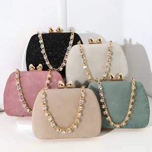 Luxury Diamond Rhinestone Ladies Evening Clutch Bag Women’s Handbag for Weddings