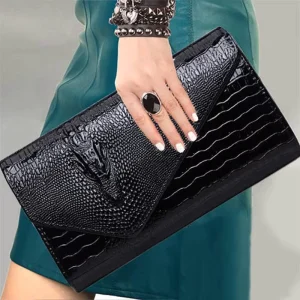 Luxury Fashion Designers Alligator Pattern PU Leather Women Clutch Bags Purses Handbags