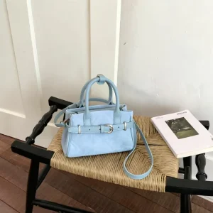 Luxury Fashion Geometric Pattern Quilted Satchel Bag Single Strap Polyester Lightweight PU Leather Metal Buckle for Women Office