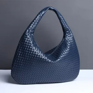 Luxury Fashion Leather Woven Shoulder Bag for Women Trendy Hobo Bag Fashion Ladies Handbag