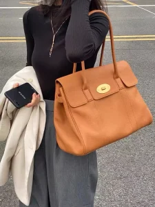 Luxury Genuine Leather Large Handbag for Women New Simple Fashion High Quality Cowhide Underarm Shoulder Bag