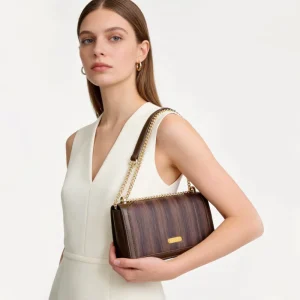 Luxury Genuine Leather Solid Color Shoulder Bag Fashion Elegant Premium Quality Custom Design Handbag for Women Hasps Closure