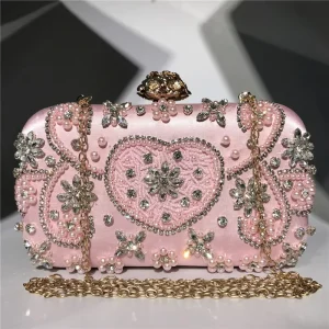 Luxury Handbags Embroidered Diamond Clutch Bag Exquisite Handmade Evening Dinner Bags for Women