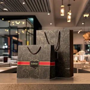 Luxury Ivory Board Kraft Paper Bag With Embossing Custom Logo Print For Clothing Shoes Pink Craft Gift Packaging