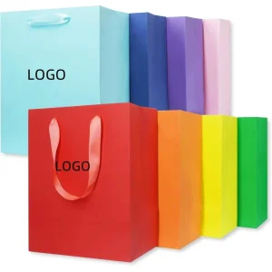 Luxury Matte Black Gift Shopping Paper Bag With Logo for Clothing Custom logo Packaging Bag