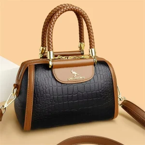 Luxury PU Leather Crossbody Bags with Woven Portable for Women Female Messenger Sac Designer Ladies Handbags Purses
