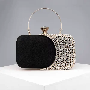 Luxury Party Gold Silver Elegant Rhinestones Crystal Hand Bling Ladies Purse Clutch Bag Evening Bags for Women