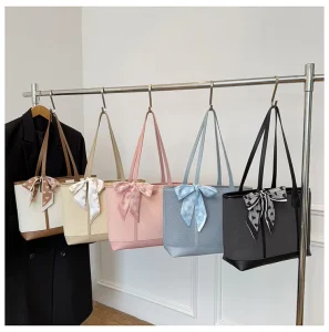 Luxury Unisex PU Leather Handbag Zipper Closure Pearl Diamonds Genuine Leather Lining Fashion Colorful Rattan Style Shopping Bag