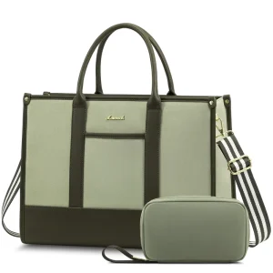 Luxury Vegan Leather Tote Bag Fits 15.6 17in Laptop Work Handbag for Women Ladies Office Commute Crossbody Travel Gift