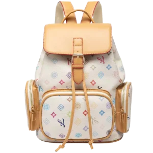 Luxury Women Bags Custom PVC Leather Print Backpack for Ladies Stylish Backpack for Travel Casual Backpack