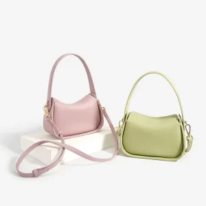 Luxury Women’s Genuine Leather Crossbody Bag Vintage Mini Korean Real Leather Hand Bag Candy Polyester Single for Summer