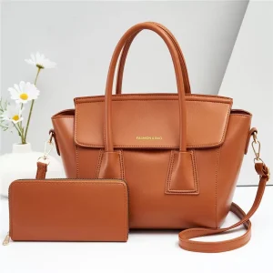 Luxury Women’s Messenger Bags With Purse 2 Piieces Set Famous Brands Handbags for Women