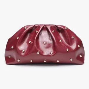 Luxury Women’s Rivet PU Clutch Bag High Quality Waterproof Evening Daily Use Shoulder Wrinkled Cloud Design Fashion