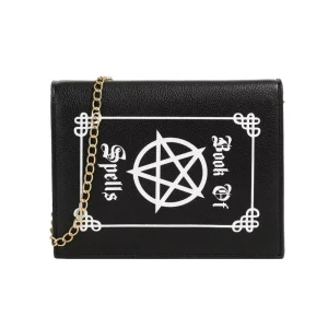 Magic Book Clutch Bag Black Pu Gothic Shoulder Chain Bag Small Purses and Handbags Crossbody Bag for Women