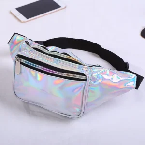 Magic Color Laser Waist Bag Outdoor Sports Belt Metallic Crossbody Shoulder Bag for Women