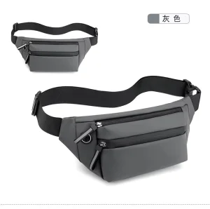 Male Large Fanny Pack Waterproof Custom Waist Bag Money Phone Belt Bum Bag Beige Fashion Running Belt Waist Bag