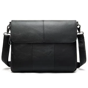 Man Satchel Bags Adjustable Strap Flap Shoulder Genuine Leather Men Crossbody Bag Messenger Bag for Men