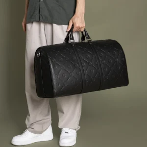 Manufacturer Custom Large Waterproof Duffel Bag Genuine Leather Travel Duffle Bag for Men Luxury Weekend Overnight Bag