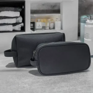 Manufacturer Custom Logo Luxury Dopp Kit For Toiletry Pouch Large Waterproof PU Leather Makeup Travel Bag For Men Women