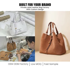 Manufacturer Custom OEM Lady Vintage Large Capacity Suede Genuine Leather Handbags Tote Bucket Bag for Women