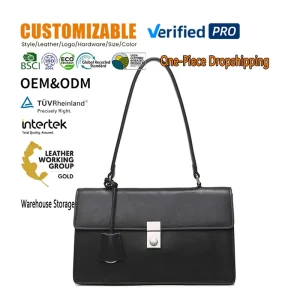 Manufacturer OEM ODM Custom Logo Factory High End PU Leather Handbag Luxury Women Shoulder Crossbody Bag