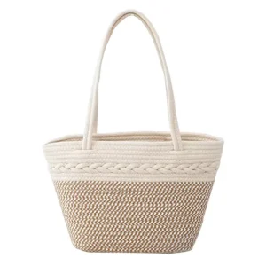 Manufacturer Popular Cotton Rope Straw Bags Best Gift Idea Handwoven Straw Bag Women Straw Bag