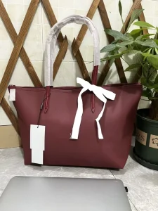Medium Vertical French Style Women’s Lightweight Tote Bag Large Waterproof Bucket with Open Closure PU and Polyester Material