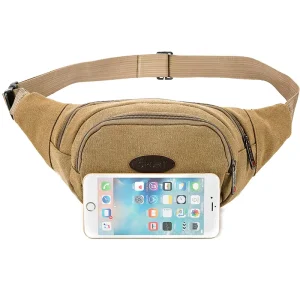Men Casual Canvas Durable Fanny Waist Pack Male Running Sport Waist Bags Belt Bag