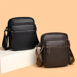 Men Leather Shoulder Small Side Bag Sacoche Homme Genuine Leather Satchel Bag Leather Crossbody Bag for Men