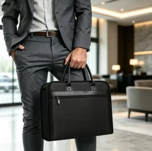 Men Oxford Cloth Business Briefcase Waterproof Laptop Document Bag Portable Double Zipper Office Handbag Custom Logo