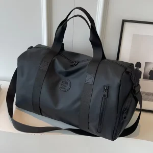 Men Polyester Short Distance Duffle Zipper Handle Crossbody Waterproof Wear Resistant Durable Travel Gym Bag
