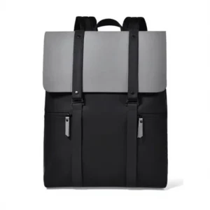 Men’s High End PU Leather Polyester Fashion Backpack Casual Commuting Travel College Student Large Capacity Laptop Air Cushion