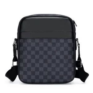 Men’s Messenger Bag New Fashionable Geometric Pattern PU Material