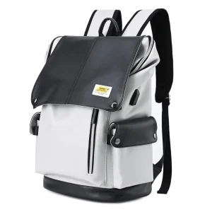 Men’s Travel with Large Capacity Casual Business Computer Trendy and Fashionable PU Male Student Backpack
