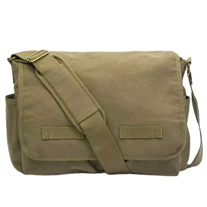 Men’s Vintage Canvas School Retro Shoulder Messenger Crossbody Bag for Boys and Girls Students