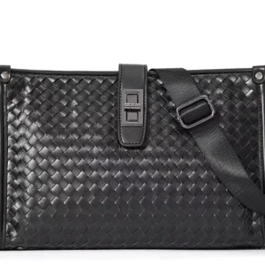 Men’s Vintage Genuine Leather Crossbody Messenger Shoulder Bag Polyester Zipper Stylish Business Fashion Satchel for Hiking