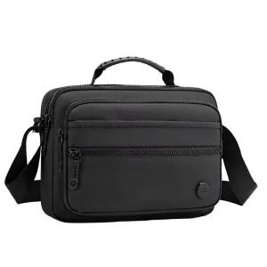 Men’s Vintage Sport Zipper Crossbody Bag Large Capacity Custom Messenger Waterproof Casual PU/Nylon Fashion Shoulder Bag